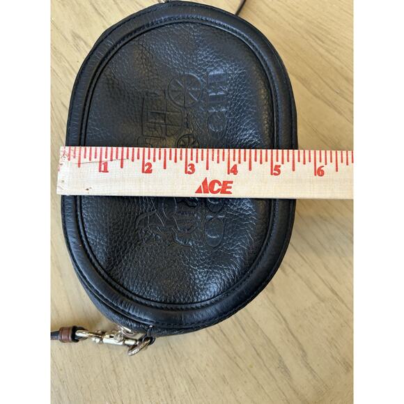 Coach Horse & Carriage Crossbody Bag Embossed Logo Black Leather Red Purse - Picture 16 of 16